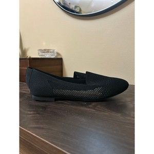 Black mesh flats, size 8/39